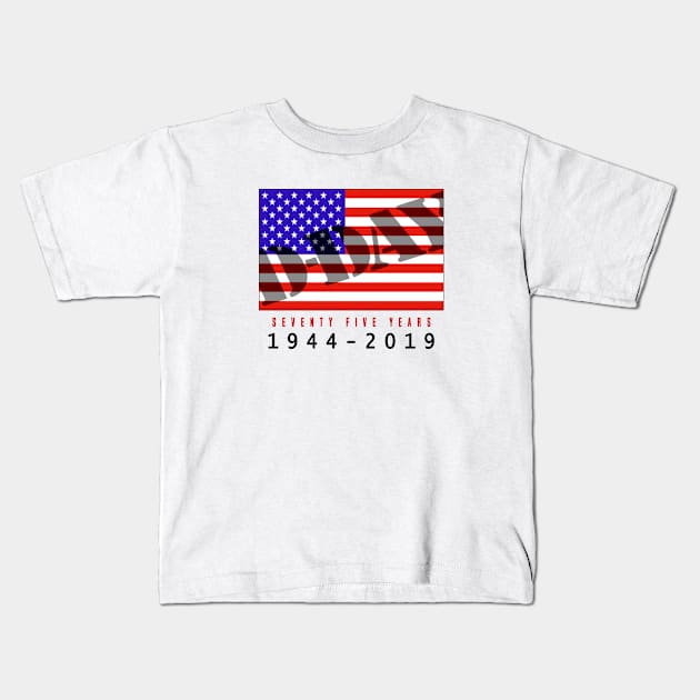 D-Day 75th Anniversary Kids T-Shirt by SeattleDesignCompany